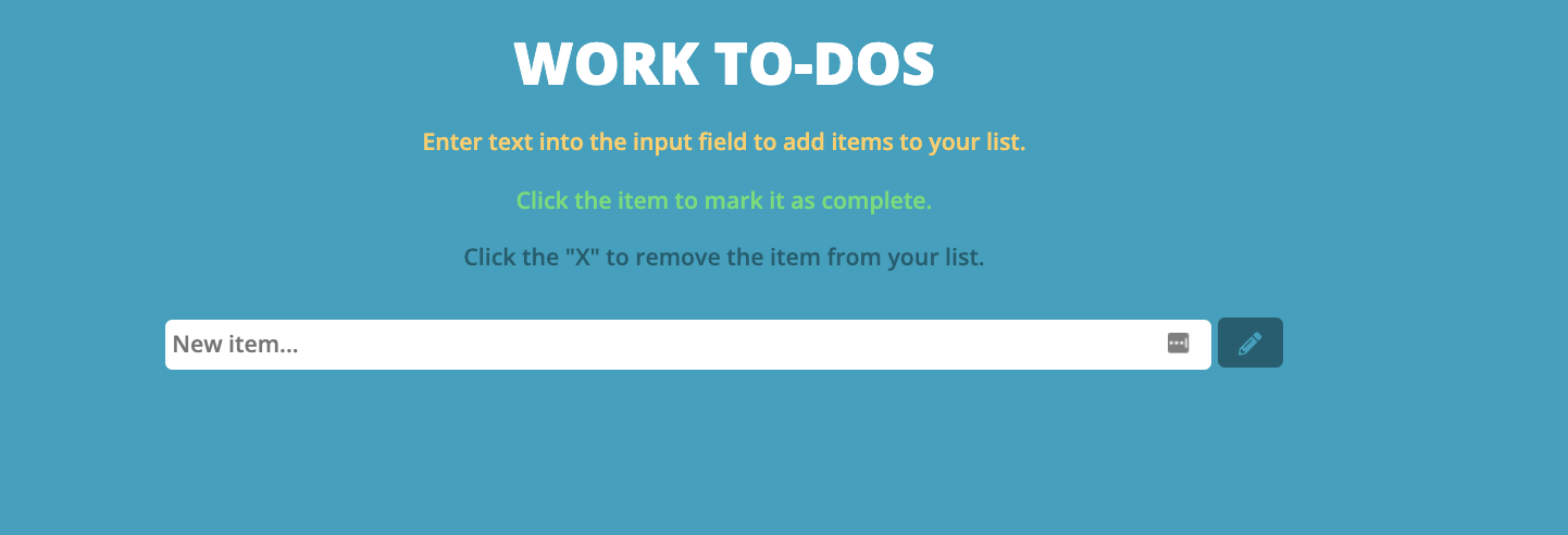 work to do list on a turquoise background