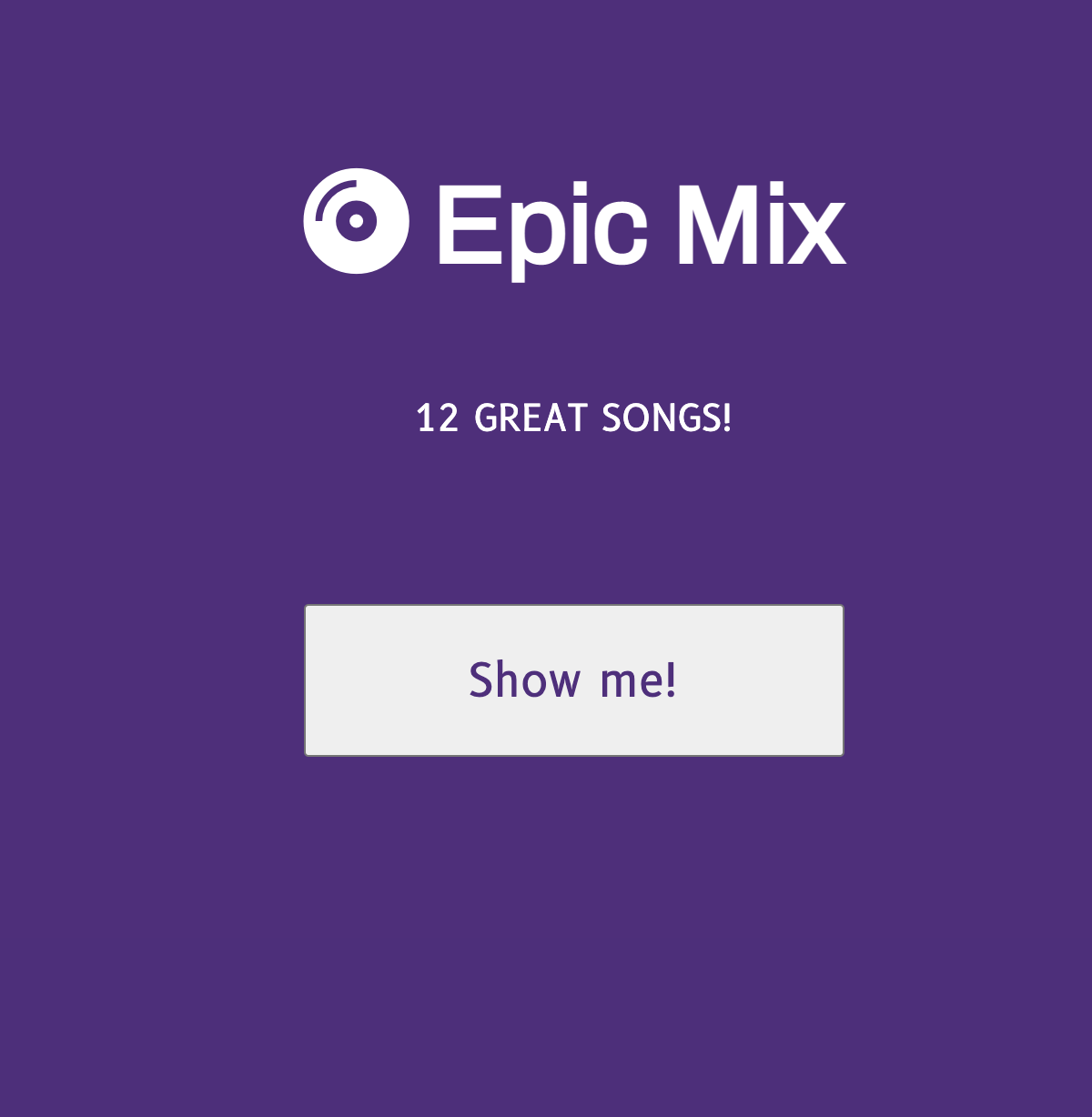 the words "epic mix" with a "show me" button on a dark purple background