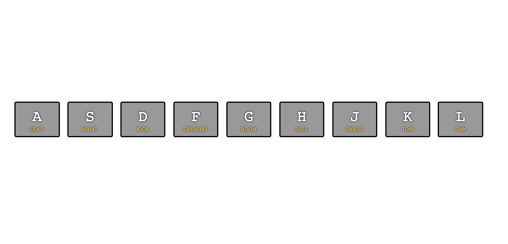 Grey keyboard letters on a white background