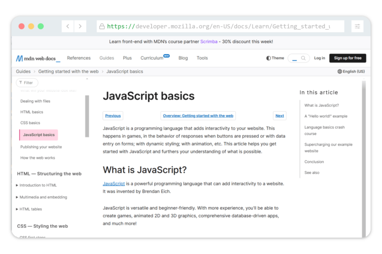 MDN JavaScript