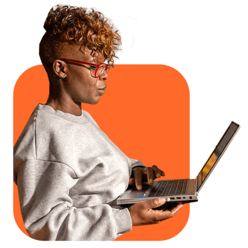 Person working on a laptop